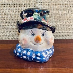 🎄VTG Variations Ceramic Snowman Figurine Votive Holder